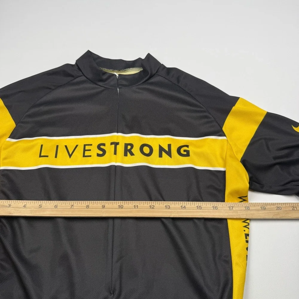 Nike Livestrong WEAR YELLOW Cycling Jersey Mens Large Black Yellow Italy